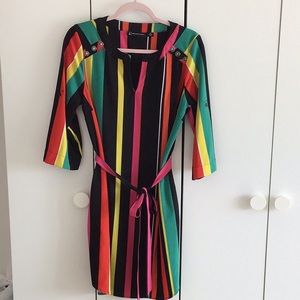 NY&CO Belted stripe dress, Size M